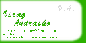 virag andrasko business card